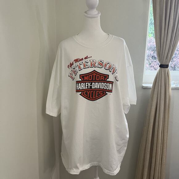 Harley Davidson Motor Cycles White Y2K Petersons Miami FL VTG T Shirt 2004 2XL - Picture 7 of 8